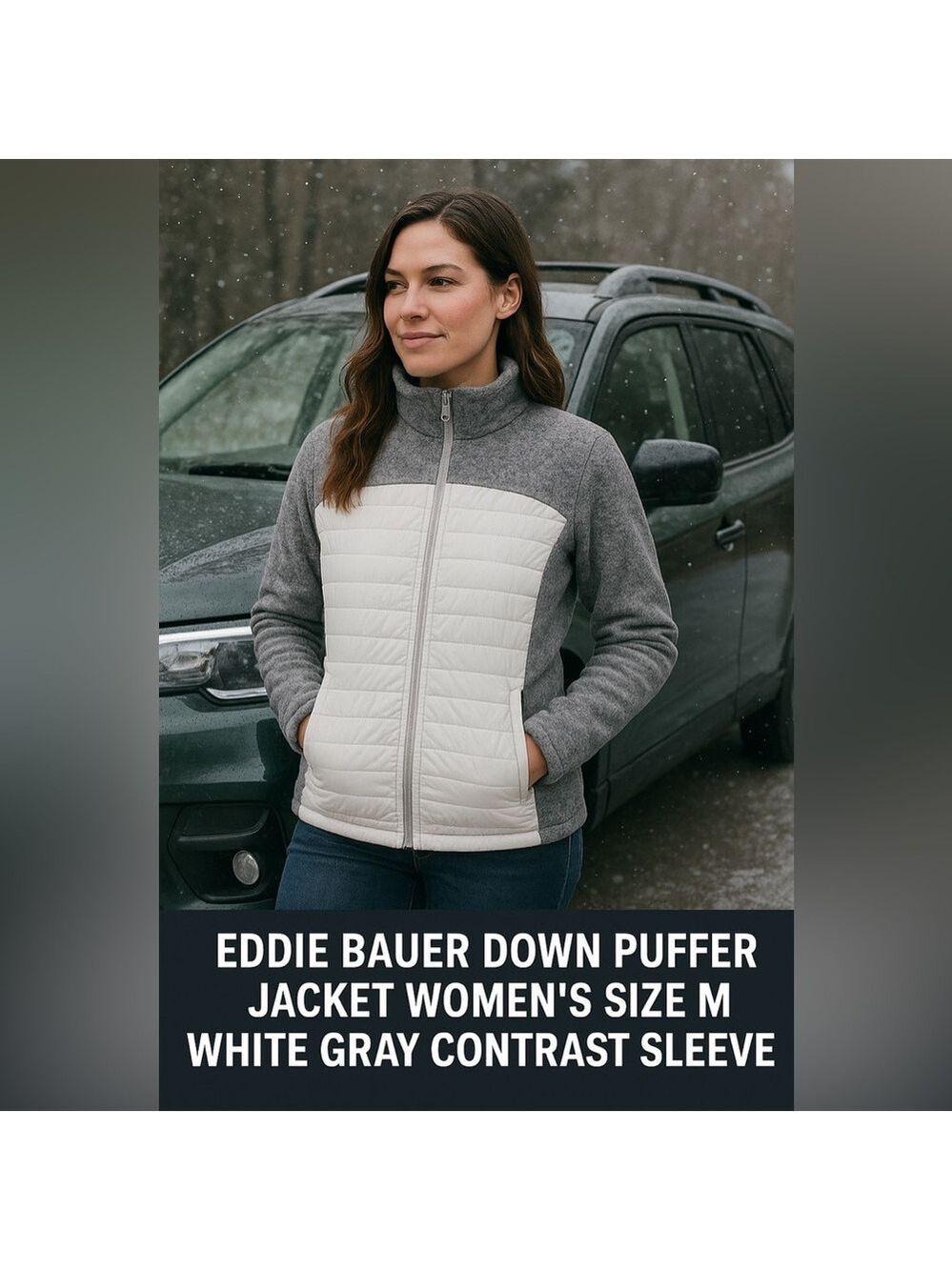 Eddie Bauer Women's Gray Down Puffer Jacket
